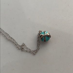 Tiffany blue cupcake necklace